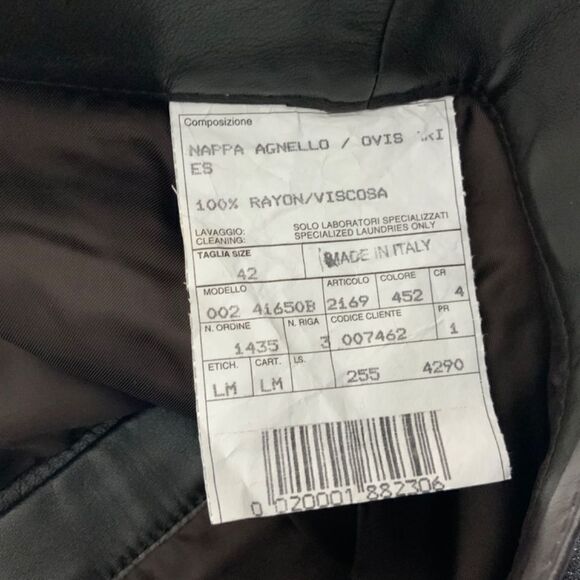 LAMATTA 100% Lamb Leather Dk. Brown 5 Pocket Lined Pants Sz 6 MADE IN ITALY - Picture 9 of 10